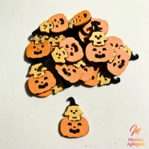 10 apliques em e.v.a para laço pet halloween CACHORRO C/ ABÓBORA