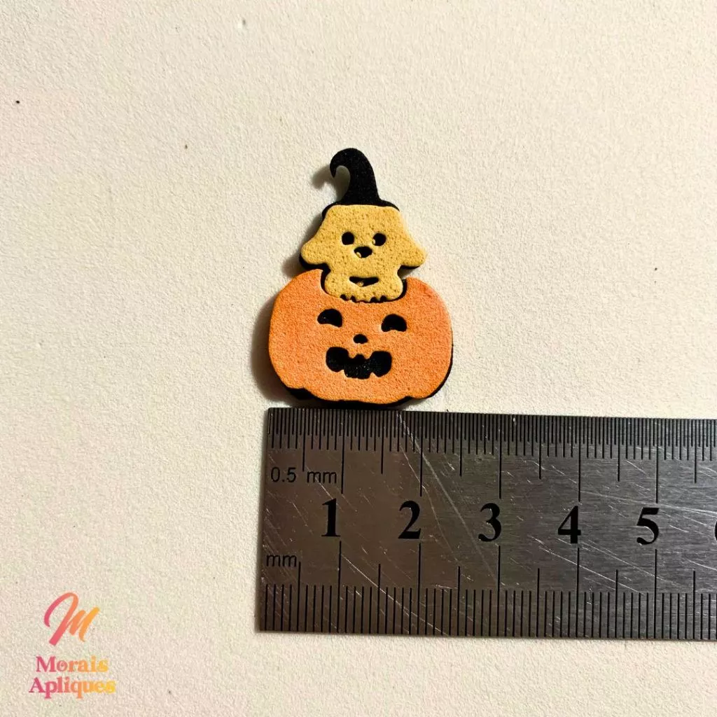 10 apliques em e.v.a para laço pet halloween CACHORRO C/ ABÓBORA - Imagem 4