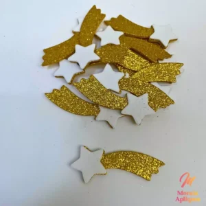 10 apliques em e.v.a para laço pet ano novo ESTRELA CADENTE
