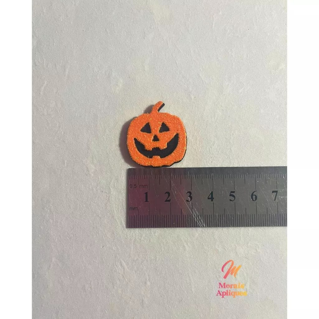 10 apliques em e.v.a para laço pet halloween ABÓBORA - Imagem 3