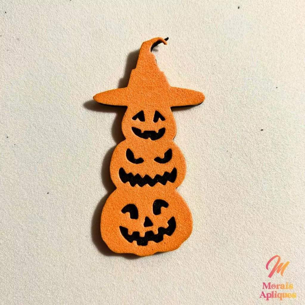 10 apliques em e.v.a para laço pet halloween ABÓBORA TRIO - Imagem 4