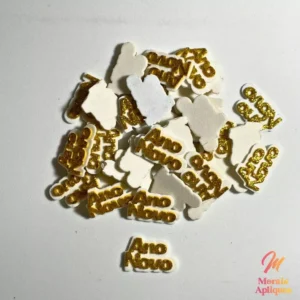 10 apliques em e.v.a para laço pet ANO NOVO