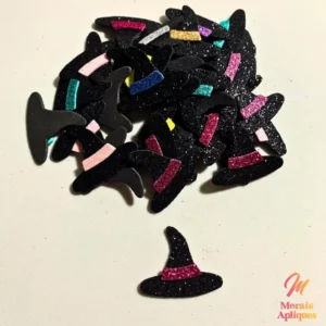 10 apliques em e.v.a para laço pet halloween CHAPÉU DE BRUXA