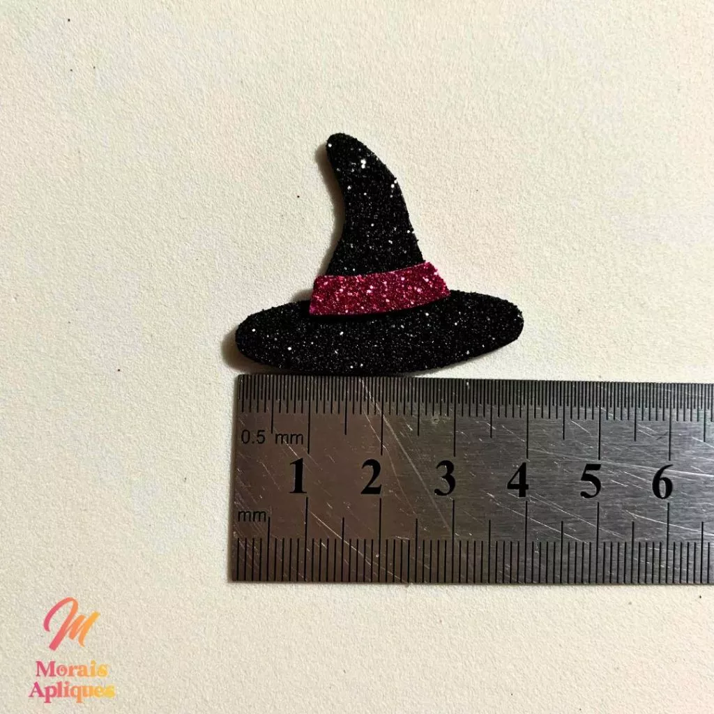 10 apliques em e.v.a para laço pet halloween CHAPÉU DE BRUXA - Imagem 4