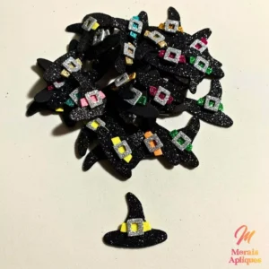 50 apliques em e.v.a para laço pet halloween CHAPÉU DE BRUXA