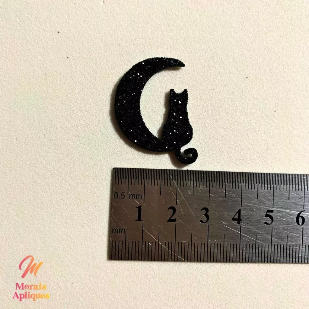 10 apliques em e.v.a para laço pet halloween GATO LUA - Imagem 2
