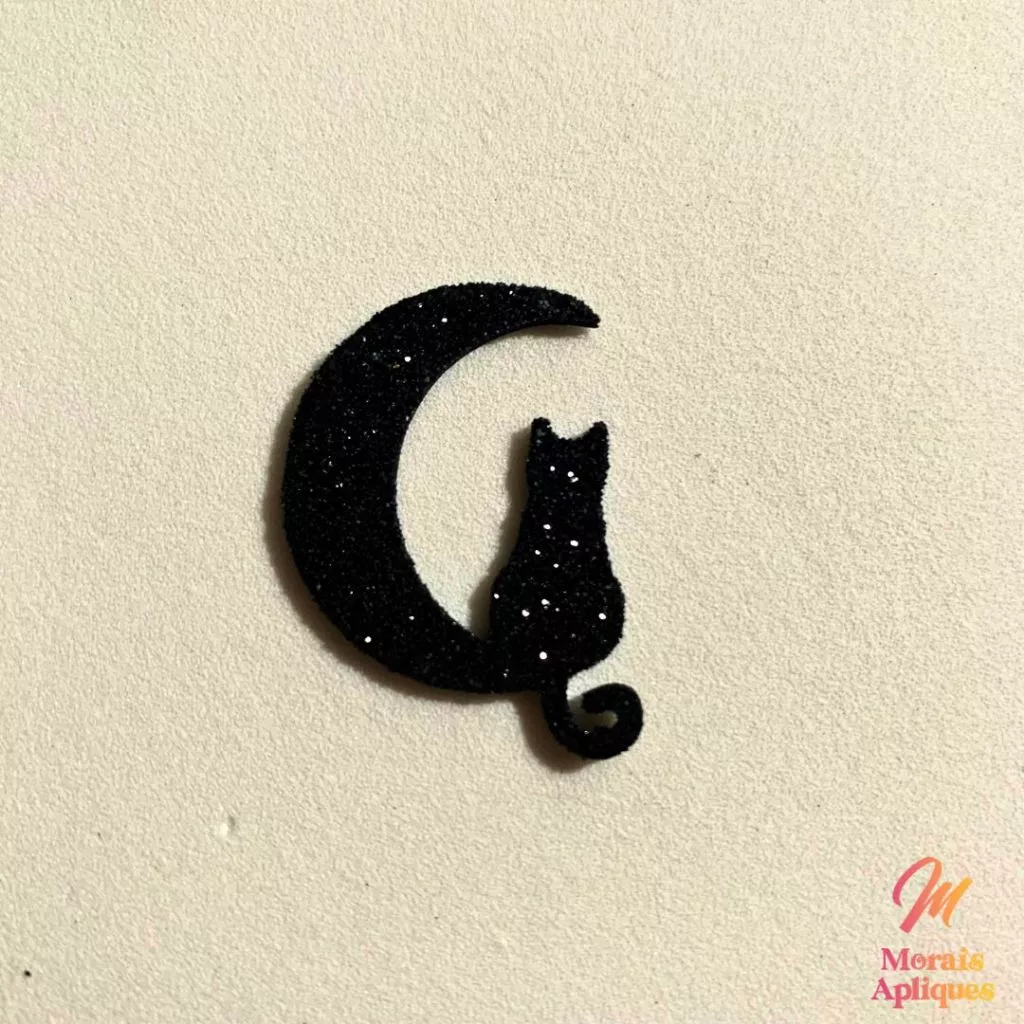 10 apliques em e.v.a para laço pet halloween GATO LUA - Imagem 4