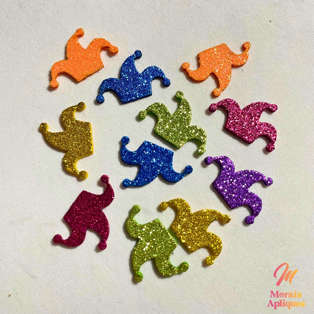 50 Apliques em e.v.a para laços pet carnaval CHAPÉU BOBO DA CORTE misto - Imagem 5