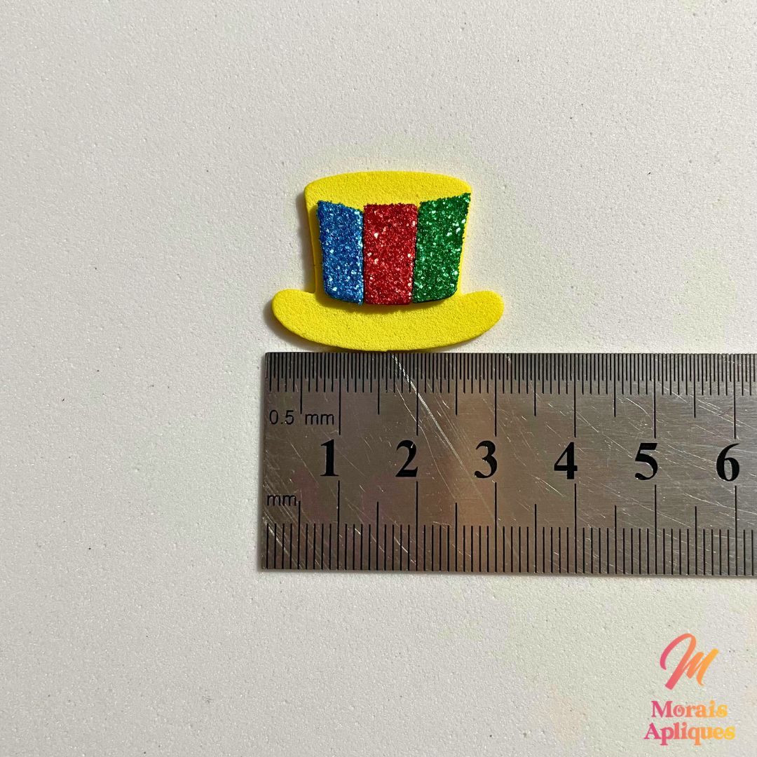 50 Apliques em e.v.a para laços pet carnaval CARTOLA COLORIDA - Imagem 3