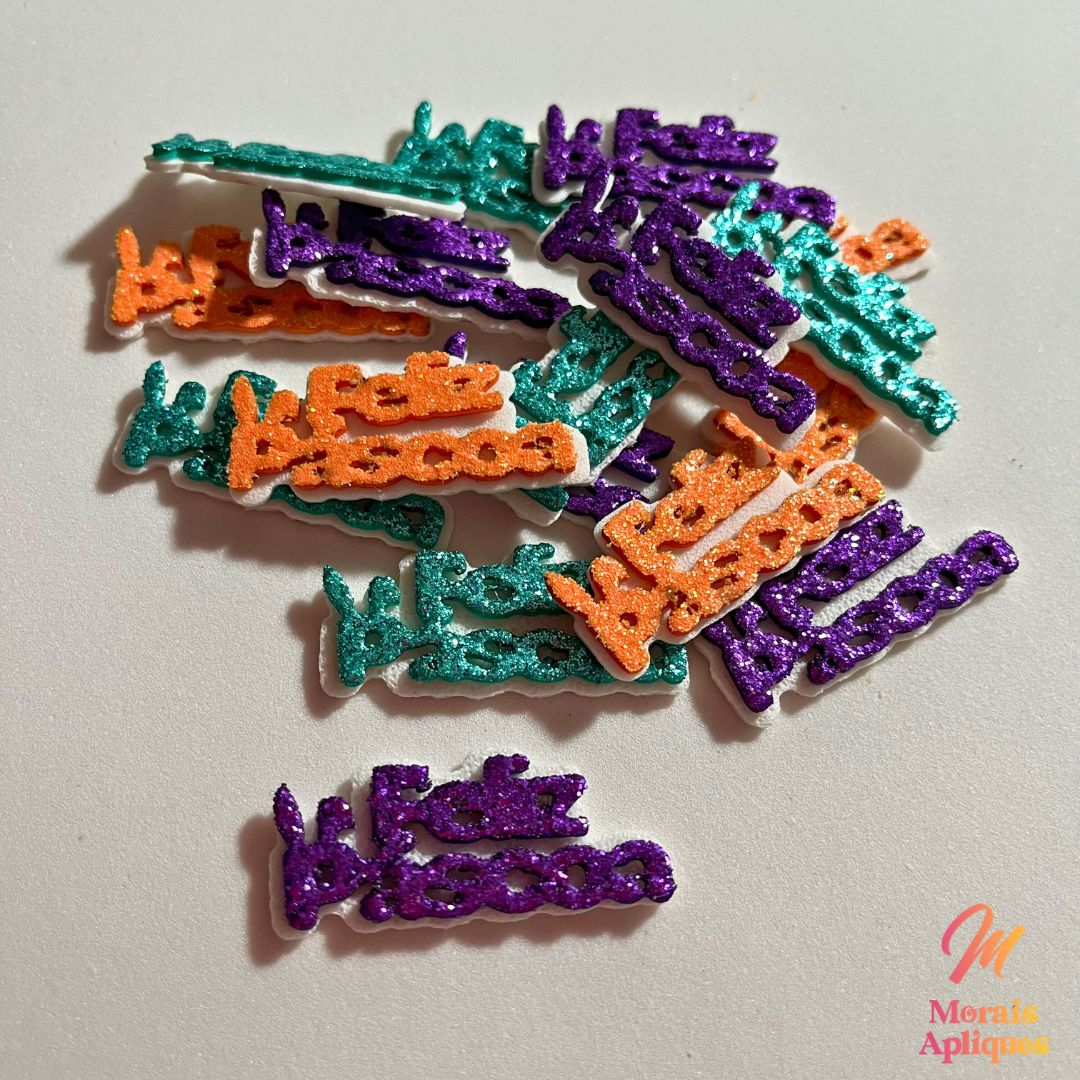 50 Apliques em e.v.a para laços pet páscoa FELIZ PÁSCOA misto - Imagem 4