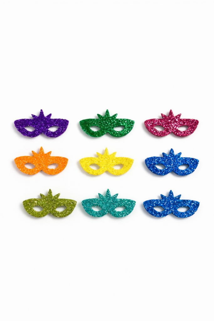 50 Apliques em e.v.a para laços pet carnaval MÁSCARA 03